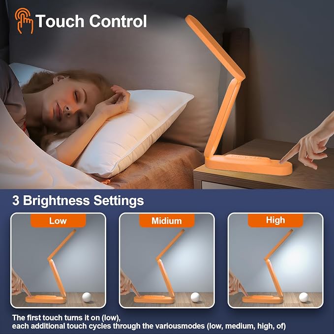 Giryuhd LED Desk Lamp for Office Home & Battery Operated Lamp Rechargeable Lamp - Image 2