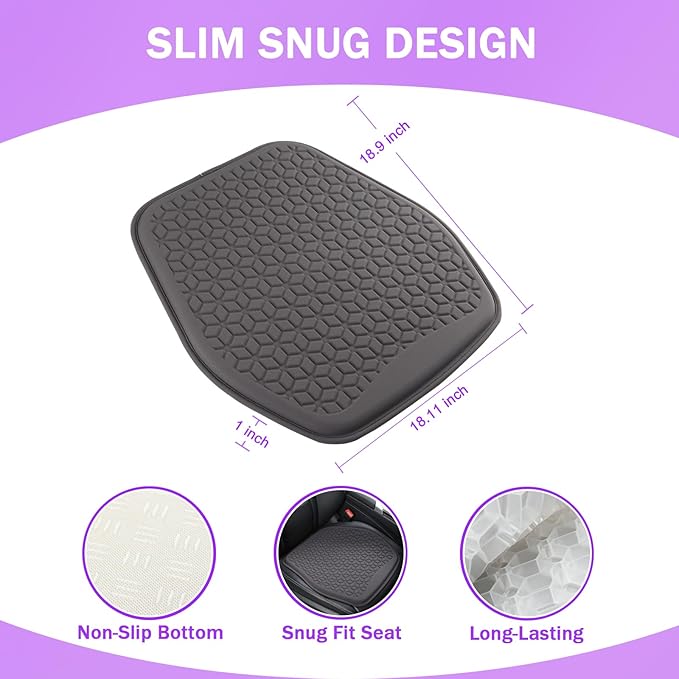 Thin Gel Seat Cushion for Car Seat, Office Chair, Wheelchair, Golf Cart - Image 2