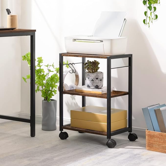 MAHANCRIS Printer Stand, 3-Tier Under Desk Rolling Cart - Image 6