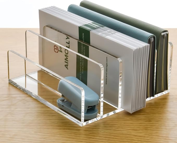 5 Compartments Clear Acrylic Mail Holder – Vertical Letter Sorter & by AIMOLLYACRYLICSTORAGE