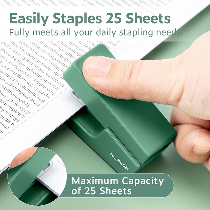 NUSIGN Mini Stapler with 830 Staples, Small Cute Desk Staplers, 25 Sheet - Image 2