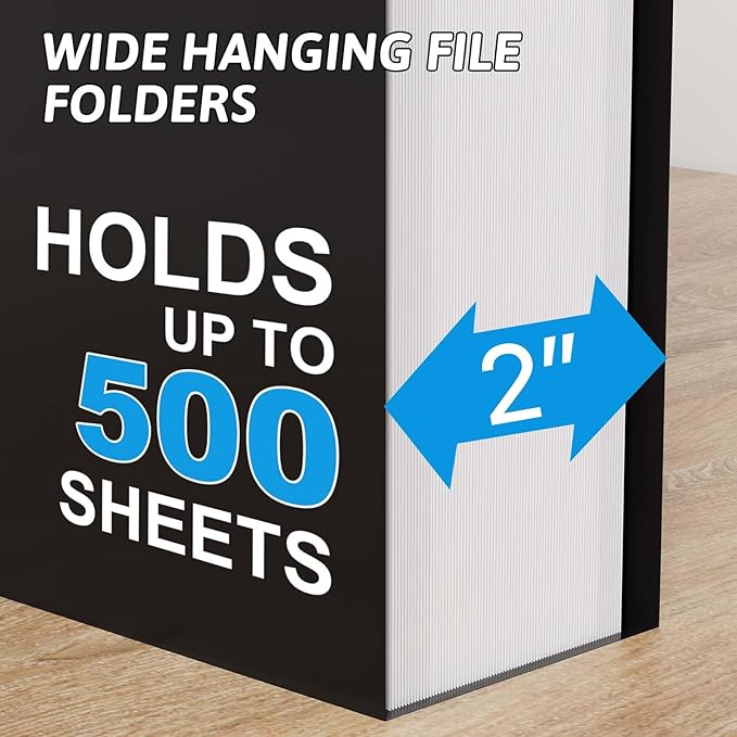 Plastic Extra Capacity Legal Size Hanging File Folders, 12 Pack Reinforced - Image 4