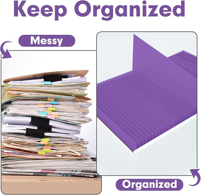 Two Pocket Folders, PANDRI 50 Pack 2 Pocket Folders, Letter Size Paper File - Image 3