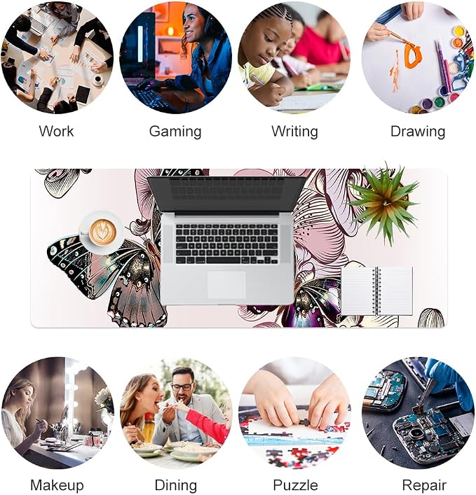 QiyI Large Mouse Pad, PU Leather Desk Blotter Protector, Waterproof Computer - Image 7