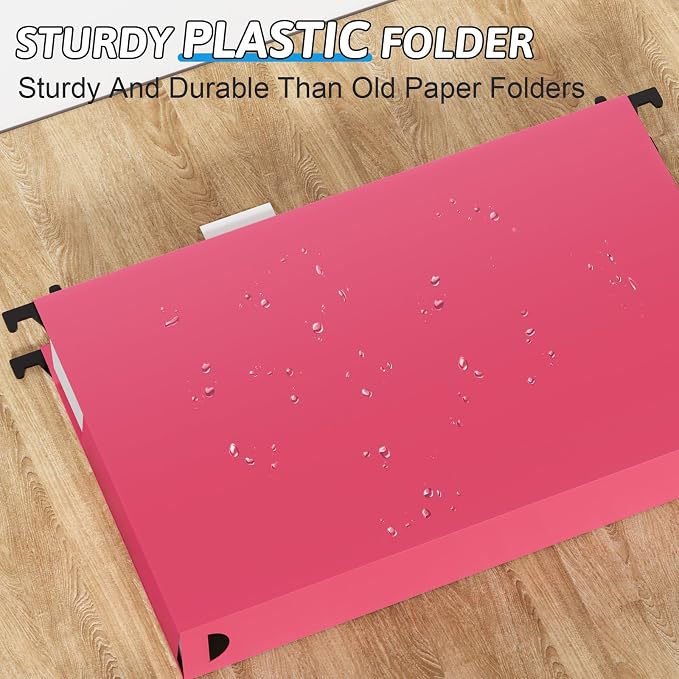Plastic Extra Capacity Legal Size Hanging File Folders, 12 Pack Reinforced - Image 2