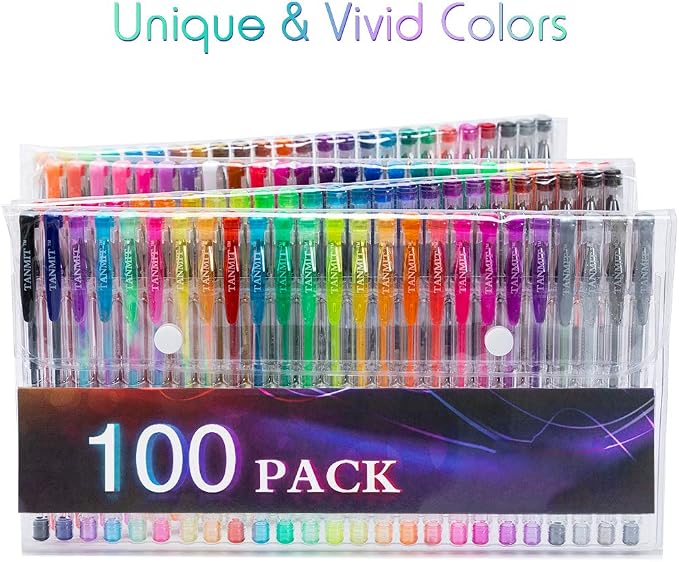 Tanmit 100 Coloring Gel Pens Set - Image 2