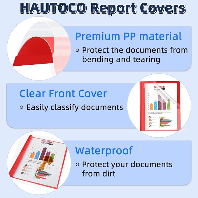 HAUTOCO 5 Pack Plastic Report Covers - Image 5