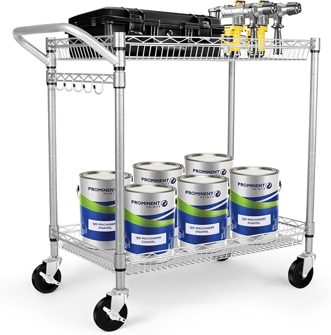 WDT Heavy Duty 2 Tier Rolling Cart, NSF Listed, 660Lbs Capacity, Commercial - Image 3
