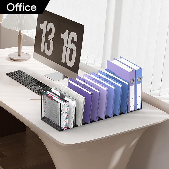 File Organizer for Desk, 11-Section Vertical File Sorter, Paper Holder - Image 7