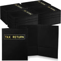 Kosiz 200 Pcs Tax Return Folders Bulk 9 x 12 Inch 2 Pocket Gold Foil Stamped by Kosiz