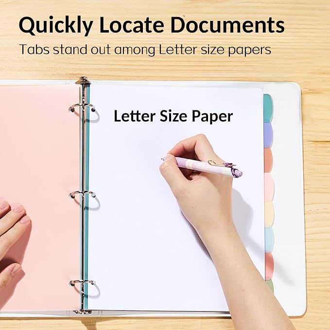 Sooez 8 Tabs Long-Lasting Plastic Write & Erase Large Tabs Dividers - Image 4