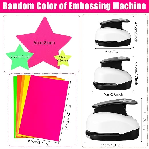 CHENGU 3 Pack Craft Paper Punch Star 2, 1 and 5/8 Inch Punch Paper Punchers - Image 2