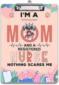 I'm a Schnauzer Mom and a Registered Nurse Nothing Scares Me Acrylic Clipboard by Ninety3POD