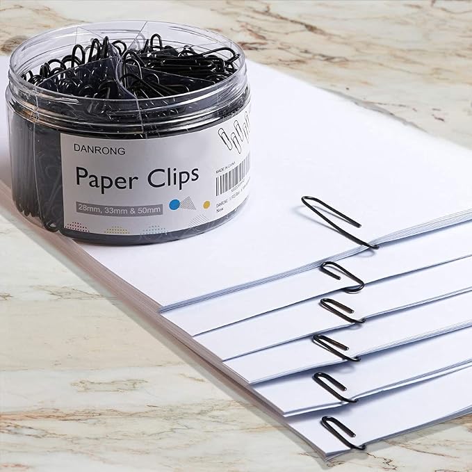 520 PCS Black Paper Clips Assorted Sizes, Small Medium and Large, Paperclips - Image 2