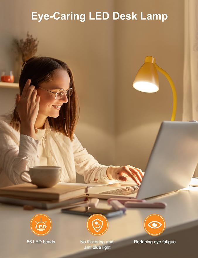 BOHON LED Desk Lamp with USB Charging Port 3 Color Modes Fully Dim, Auto - Image 6