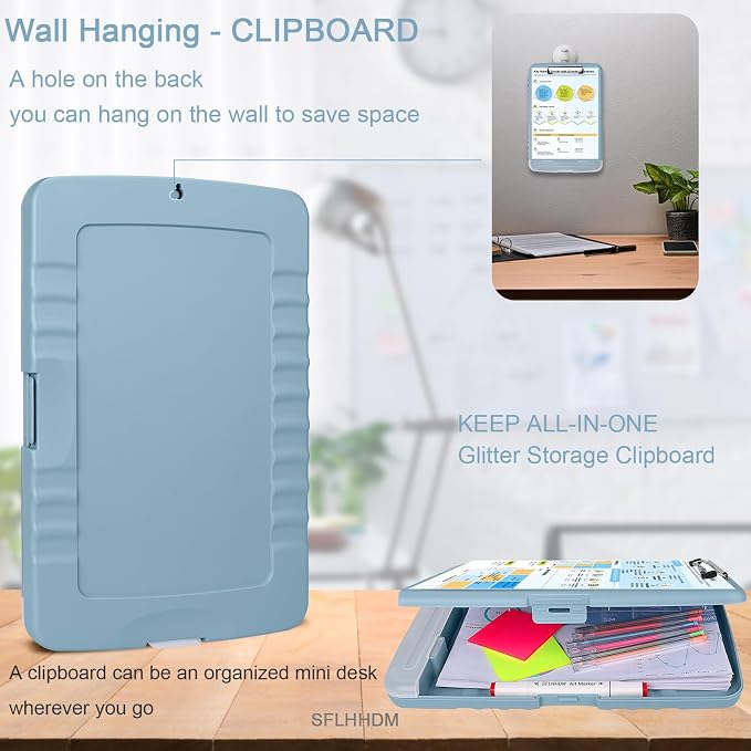 SFLHHDM Clipboard with Storage, Storage Clipboard with Pen Holder, A4 Binder - Image 6