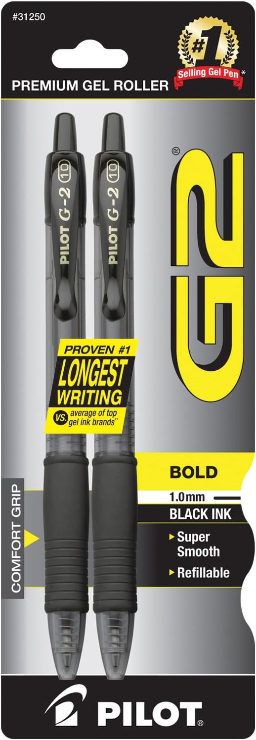 Pilot G2 Premium Refillable & Retractable Rolling Ball Gel Pens, Bold Point by PilotCorporationofAmerica