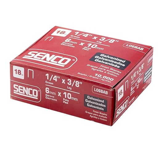 Senco L06BAB 18 Gauge, 1/4-inch Crown Finish Staples, 3/8-inch Length, - Image 2