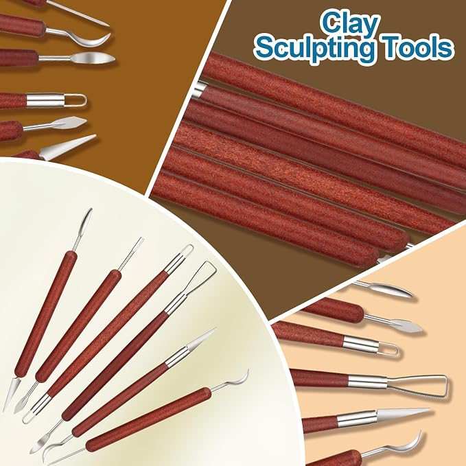 Amrules Clay Tools Kit, Double Head Practical Polymer Tool Set Suitable - Image 3