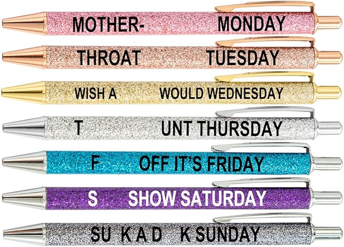 PASISIBICK Funny Seven Days of The Week Mood Pen Describing Mentality, 7 Pieces - Image 2