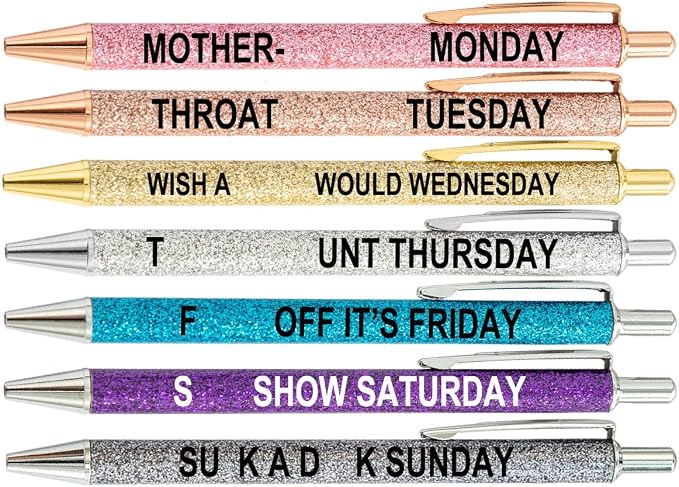 PASISIBICK Funny Seven Days of The Week Mood Pen Describing Mentality, 7 Pieces by PASISIBICK