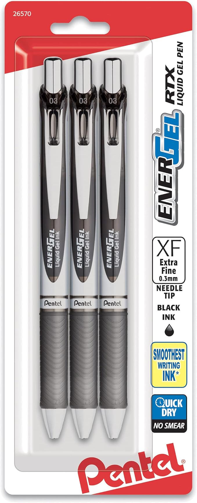 Pentel EnerGel RTX Retractable Liquid Gel Pen, Extra Fine Line, Needle Tip by PentelofAmerica