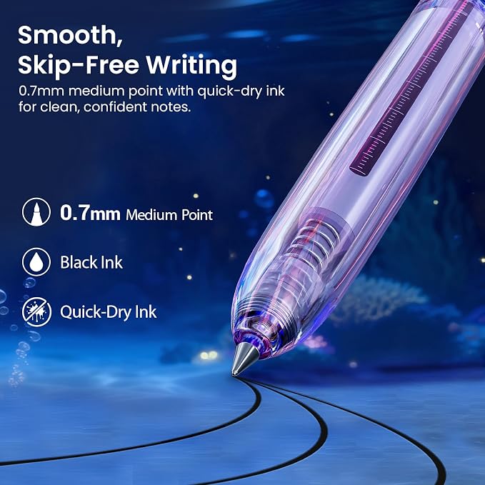 WRITECH Gel Pens Medium Point: Luminous pen set 0.7mm, Includes 2 Pens and 2 - Image 3
