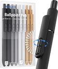 8 Pcs Black Ballpoint Pens - 1mm Medium Point Black Ink Pens | Smooth Writing by INKSLICK