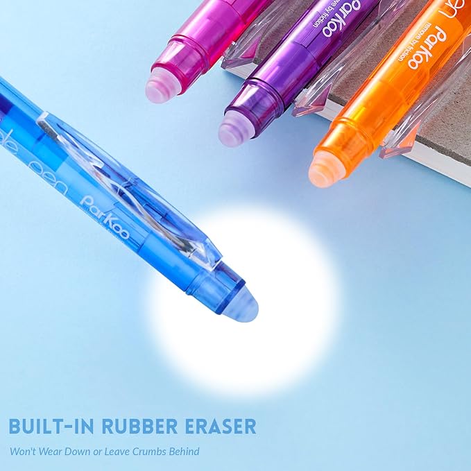 ParKoo Retractable Erasable Gel Pens Clicker, Fine Point 0.7mm - Image 8
