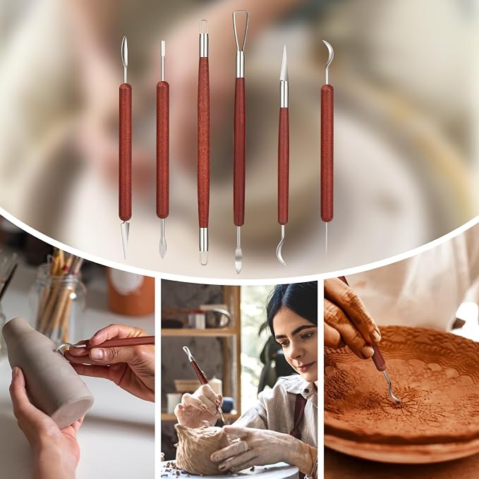 Amrules Clay Tools Kit, Double Head Practical Polymer Tool Set Suitable - Image 5