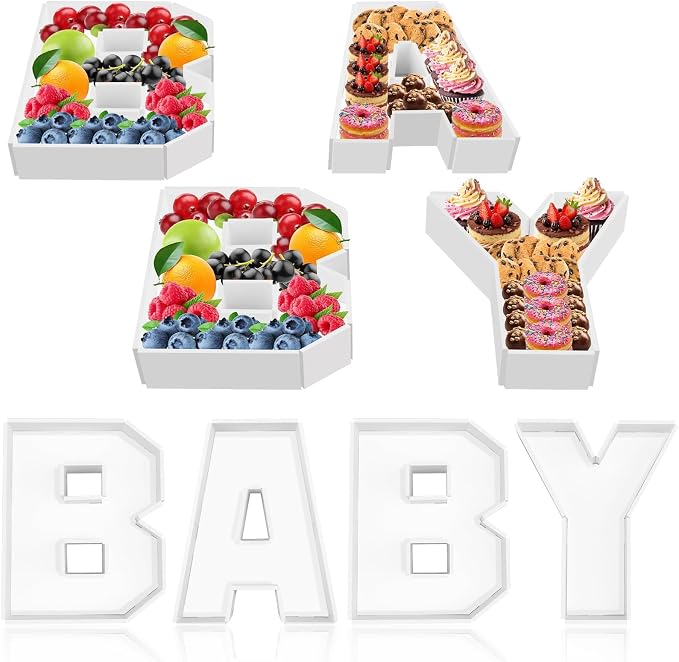 Baby Charcuterie Number Box Baby Letter Trays Food Fillable Tray Box Foam Board by Denylopro