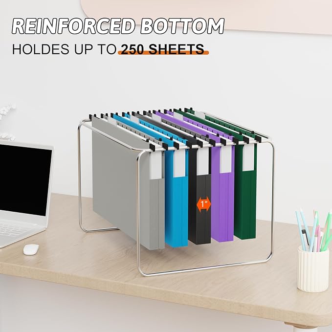 Plastic Legal Size Hanging File Folders, Heavy Duty 1 Inch Expansion - Image 4