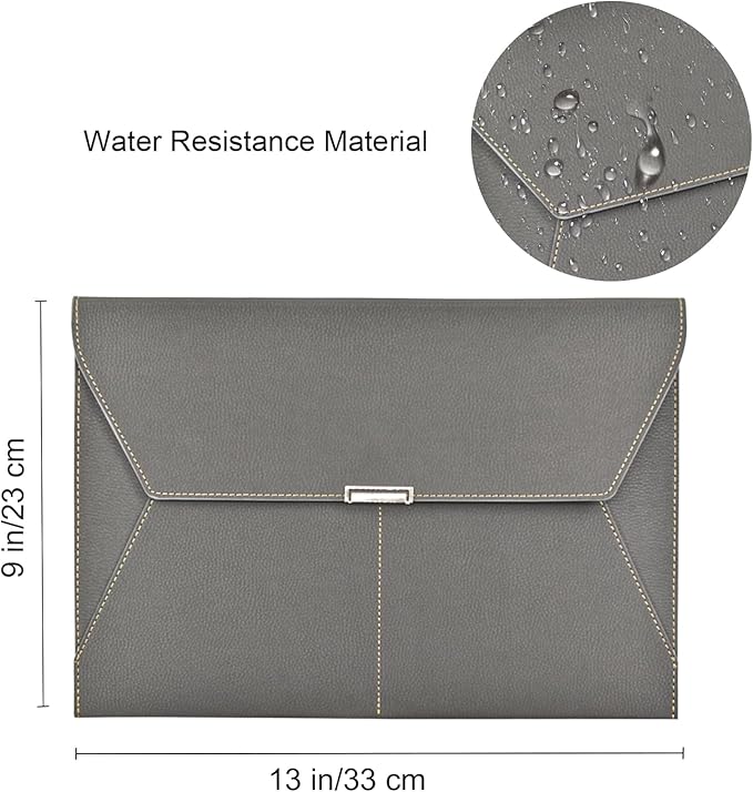 VANRA File Folder Document Holder Organizer Waterproof Portfolio Leather Folder - Image 4