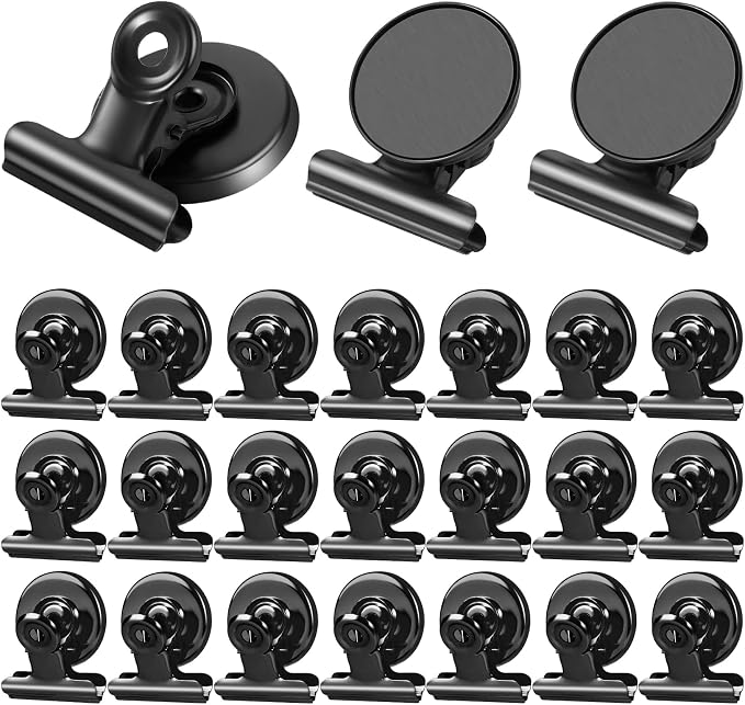24Pack Strong Fridge Magnets Magnetic Clips Bulldog Clips Perfect by JTIEO