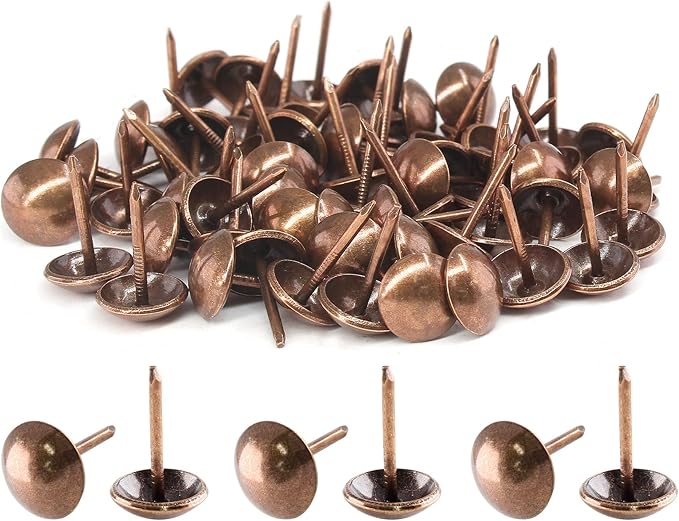 Piutouyar 200 Pcs Copper Upholstery Tacks Antique Metal Thumb Tacks Round Head by Piutouyar