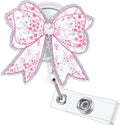 Funny Pink Floral Bow Nurse Badge Reel, Cute Retractable ID Badge Holder by Unknown