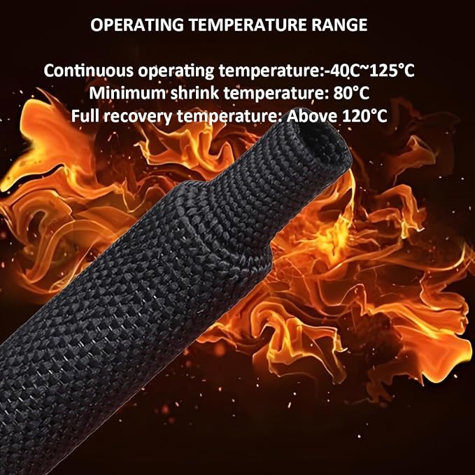 20 FT 1 inch 2:1 Heat Shrinkable Braided Sleeving Heat Shrink Sleeve Abrasion - Image 4
