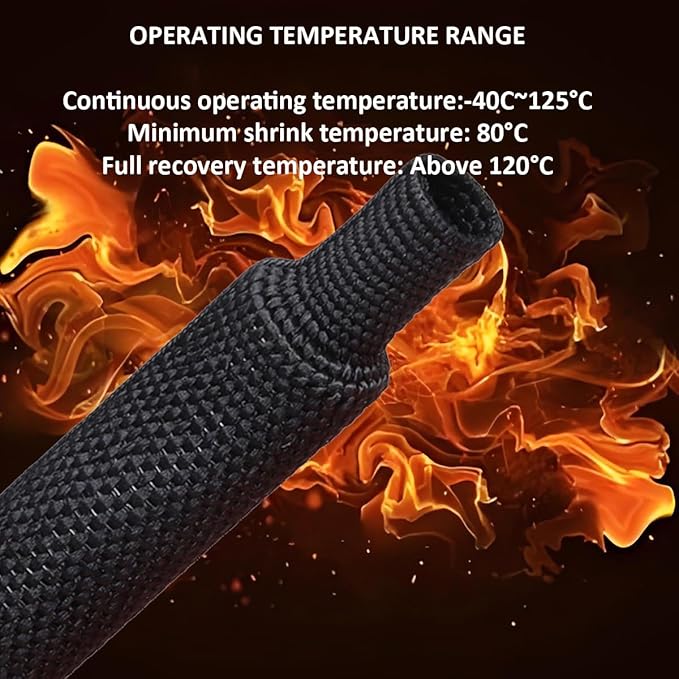 20 FT 3/8 inch 2:1 Heat Shrinkable Braided Sleeving Heat Shrink Sleeve Abrasion - Image 4