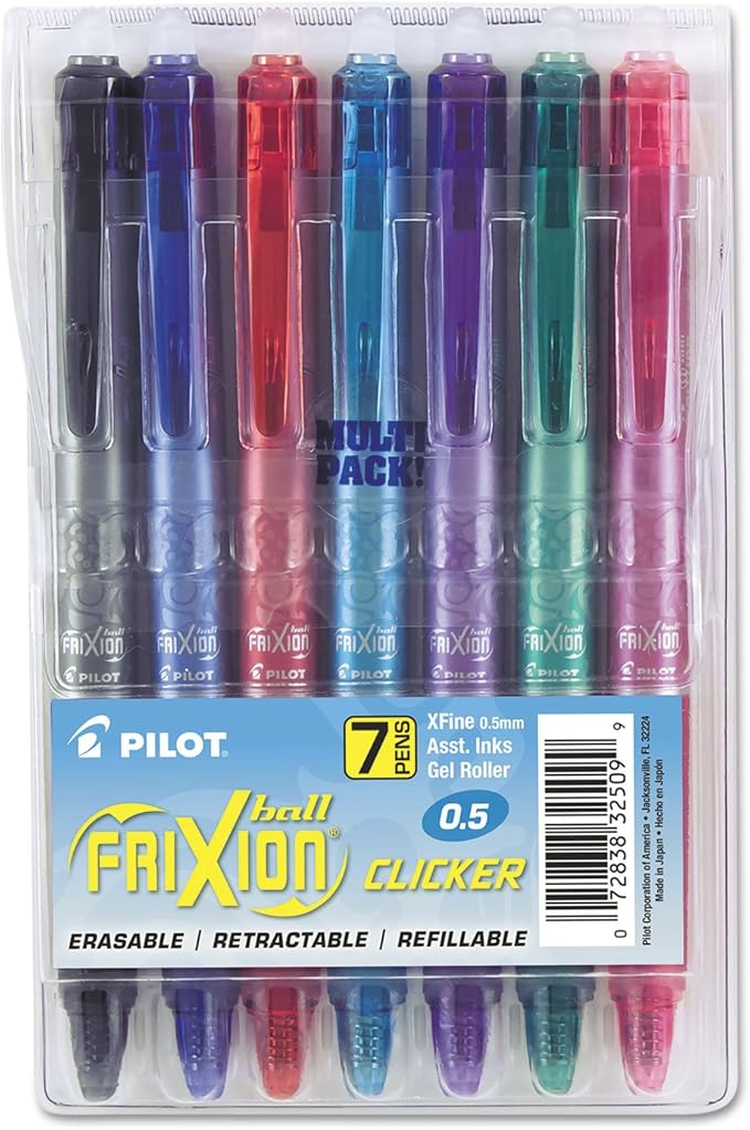 Pilot FriXion Clicker Erasable, Refillable & Retractable Gel Ink Pens Extra by PilotCorporationofAmerica