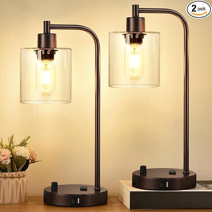 Lynnoland Set of 2 Oil Rubbed Bronze Table Lamps by BringBrightnesstoYourLife