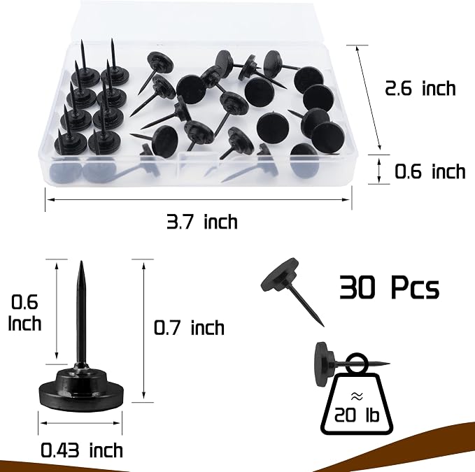 30 Pcs Metal Push Pins Black Thumb Tacks or - Image 2