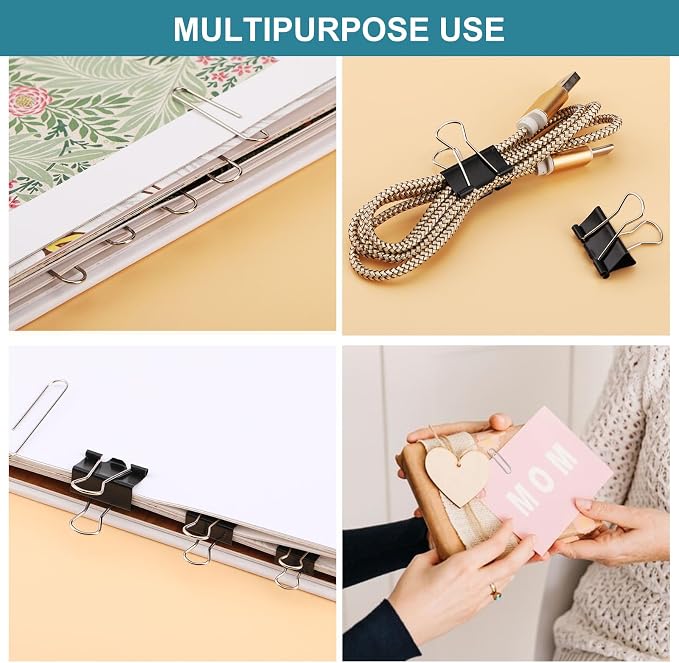 360 Pcs Paper Clips and Binder Clips Assorted Sizes, - Image 5