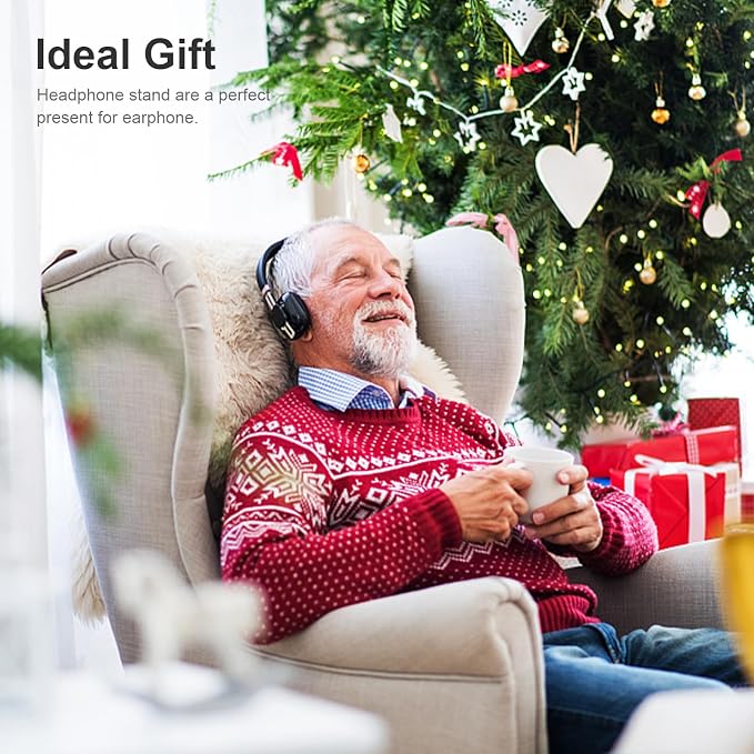 Headphone Stand, Desktop Headset Holder Heavy Base Desk Earphone Stand Aluminum - Image 9