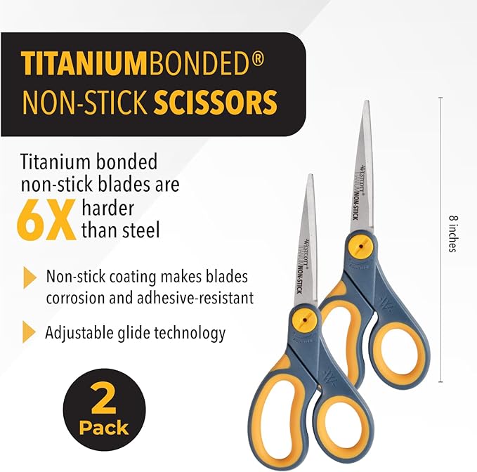 Westcott 8-Inch Non-Stick Titanium Scissors - Image 2