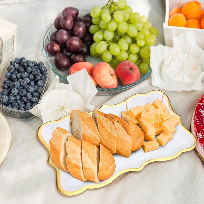 Havawish 24 Pcs 9" x 13" Gold Disposable Paper Serving Trays and Platters Food - Image 5
