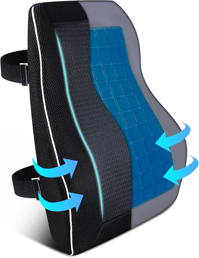 Gel Lumbar Support Pillow for Office Chair Car Gaming Chair Lower Back Pain by NICEEDAYBRAND