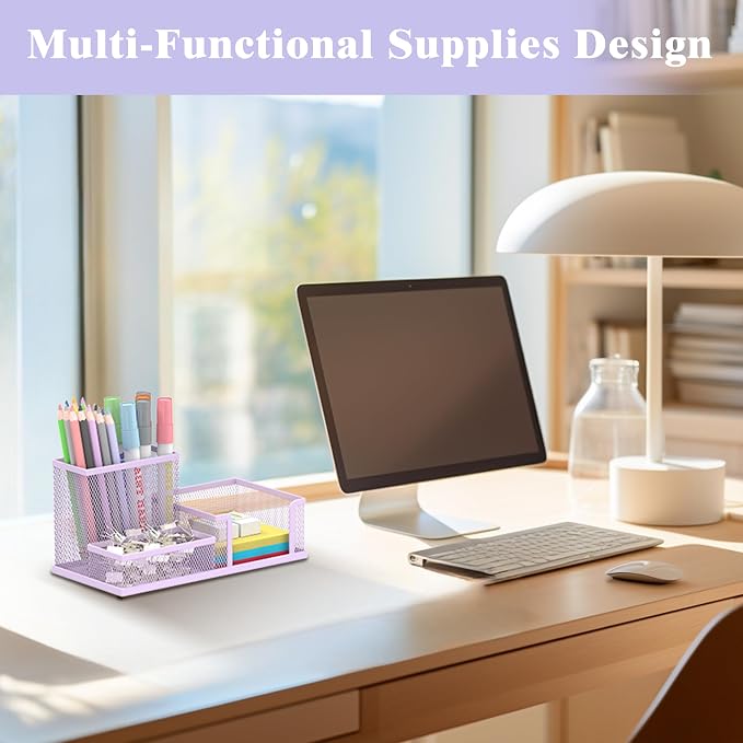SUPEASY Mesh Pen Holder Desk Organizer, Office Supplies Pencil Storage - Image 5