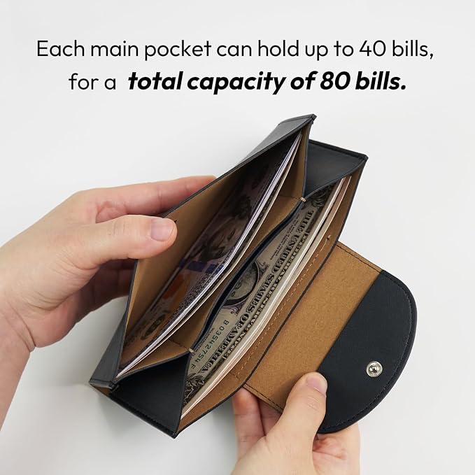 carrotez All-in-One Long Bifold 2-Tier PU Leather Wallet - Image 3