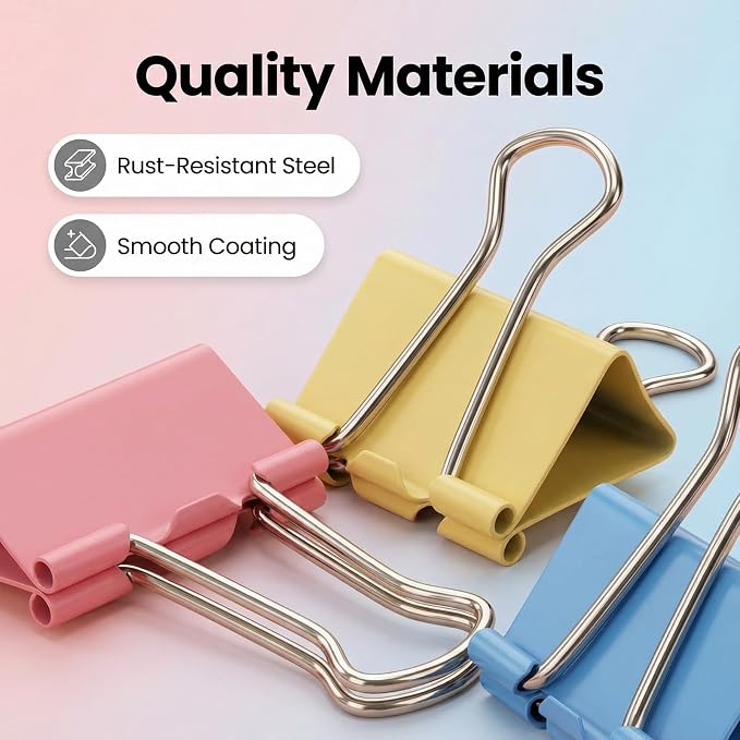 276Pcs Paper Clips and Binder Clips Assorted Sizes，Colored Binder Paper Clips - Image 3