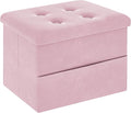 ZOES HOMEWARE Small Storage Ottoman Foot Rest, Velvet Ottoman by ZOESHOMEWARE